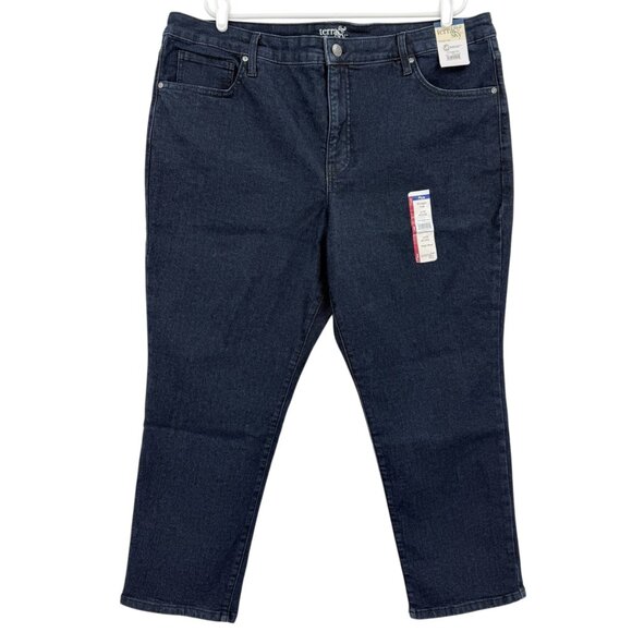 Terra & Sky Womens Straight Leg Stretch Dark Wash Blue Denim Jeans Size 20WP NWT - Picture 1 of 10
